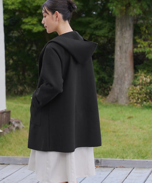 【クリアランスセール】ダブルフェイスニットロングコート