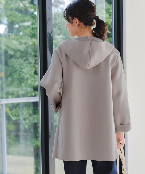 【クリアランスセール】ダブルフェイスニットロングコート