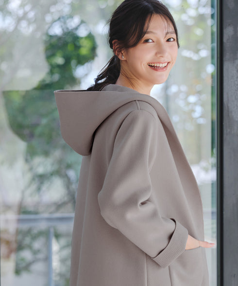 【クリアランスセール】ダブルフェイスニットロングコート