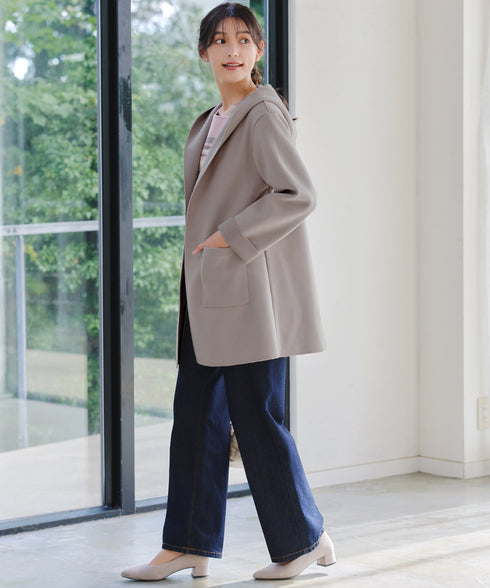 【クリアランスセール】ダブルフェイスニットロングコート