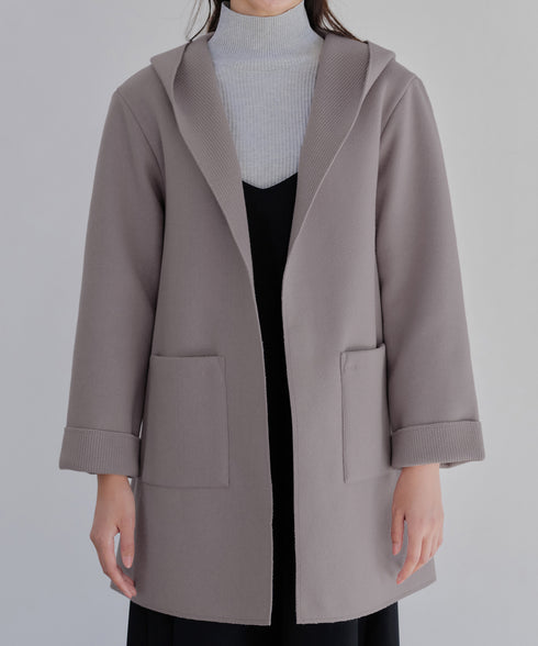 【クリアランスセール】ダブルフェイスニットロングコート