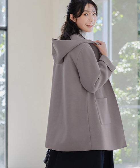 【クリアランスセール】ダブルフェイスニットロングコート