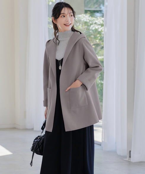 【クリアランスセール】ダブルフェイスニットロングコート