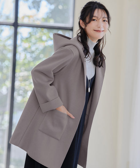 【クリアランスセール】ダブルフェイスニットロングコート