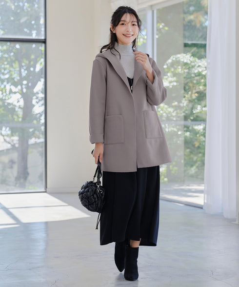 【クリアランスセール】ダブルフェイスニットロングコート