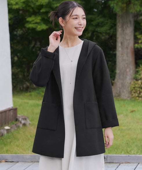 【クリアランスセール】ダブルフェイスニットロングコート