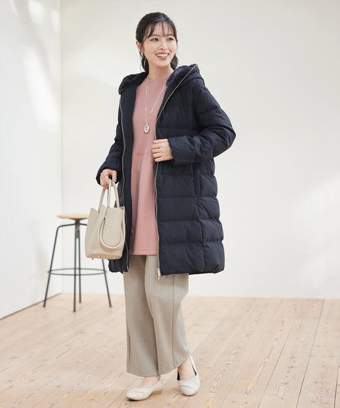 フード裏エコファーダウンコート