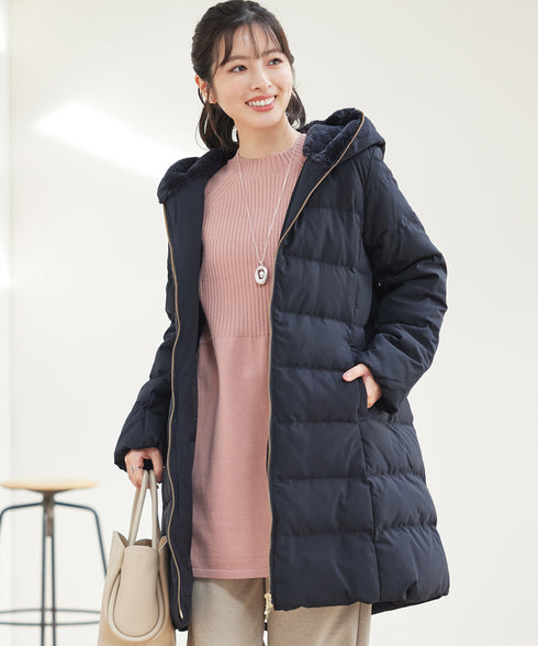 フード裏エコファーダウンコート