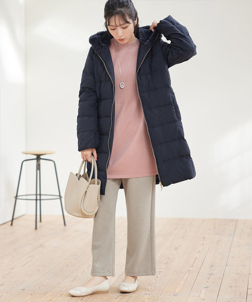 フード裏エコファーダウンコート