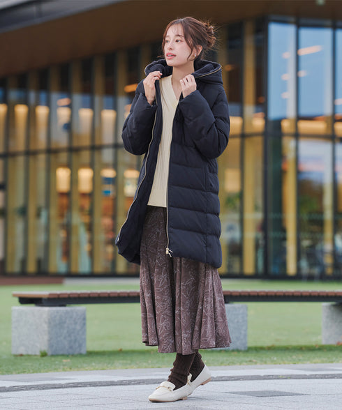 フード裏エコファーダウンコート
