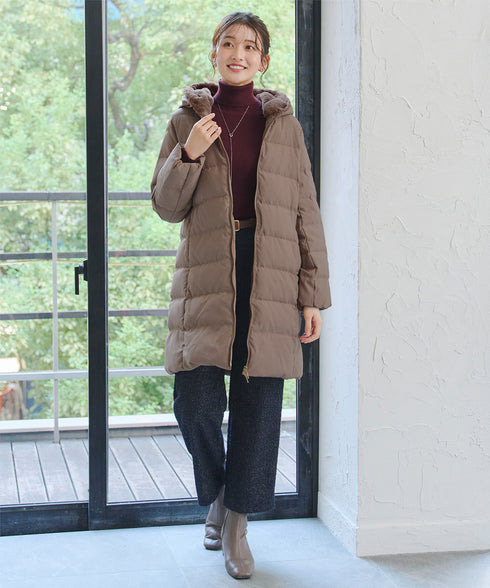 フード裏エコファーダウンコート