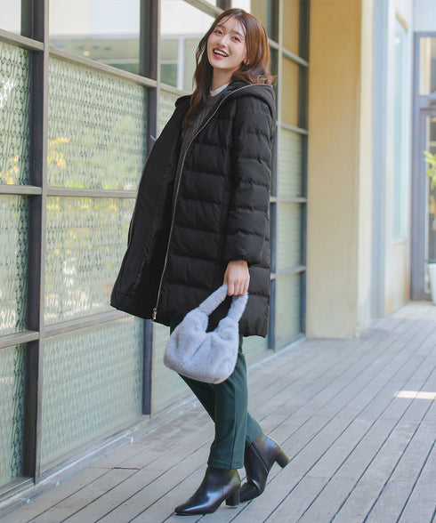 フード裏エコファーダウンコート