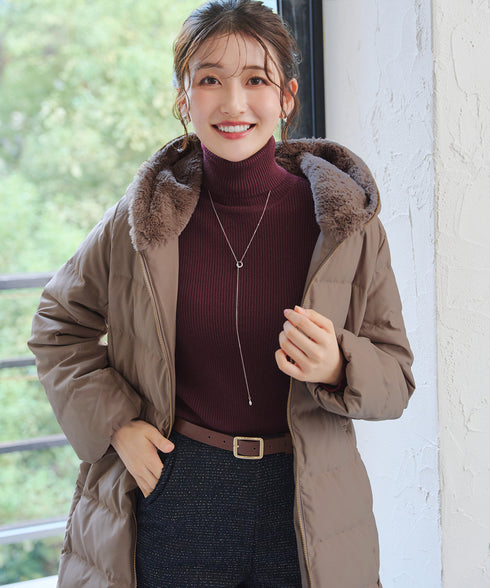 フード裏エコファーダウンコート