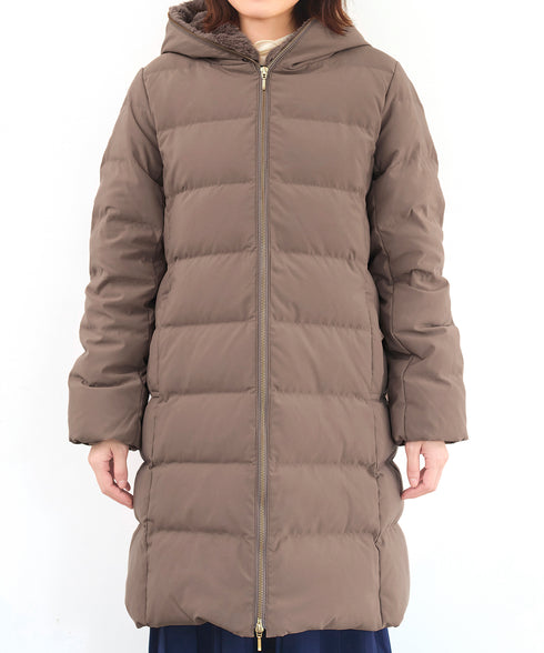 フード裏エコファーダウンコート