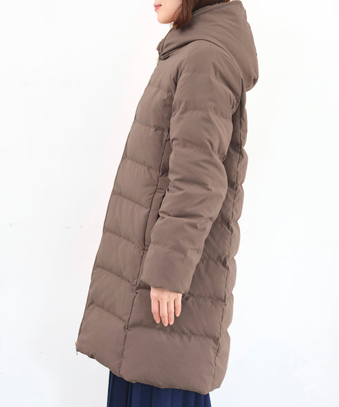 フード裏エコファーダウンコート