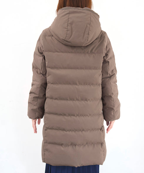 フード裏エコファーダウンコート