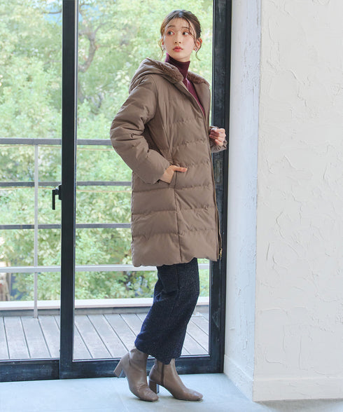フード裏エコファーダウンコート