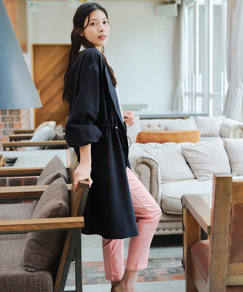 パフスリーブ着流しコート