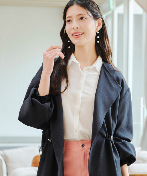 パフスリーブ着流しコート