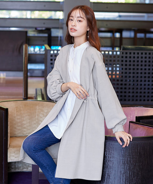 パフスリーブ着流しコート