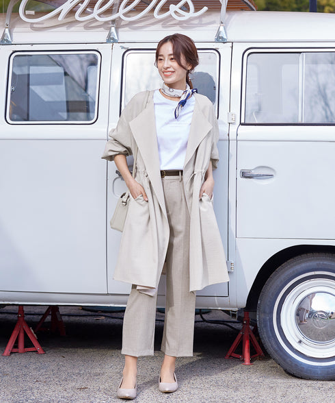 パフスリーブ着流しコート