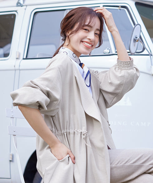 パフスリーブ着流しコート