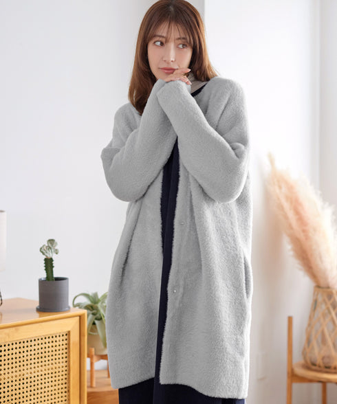 シャギーニットコーディガン