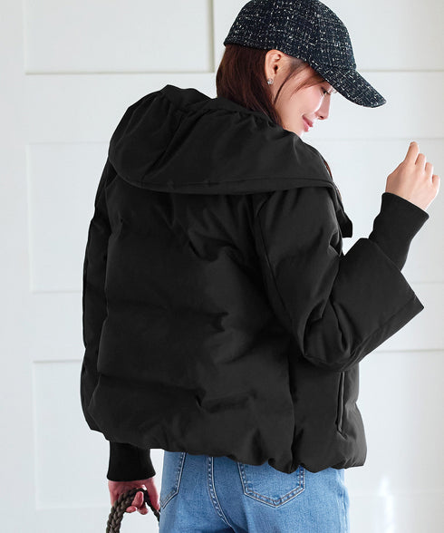 袖口リブデザインシームレスダウン