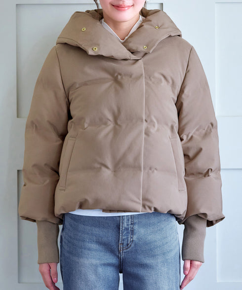 袖口リブデザインシームレスダウン