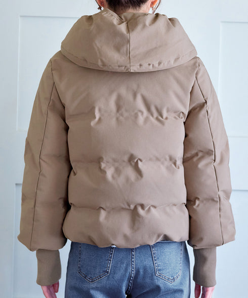 袖口リブデザインシームレスダウン