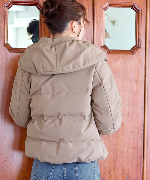 袖口リブデザインシームレスダウン