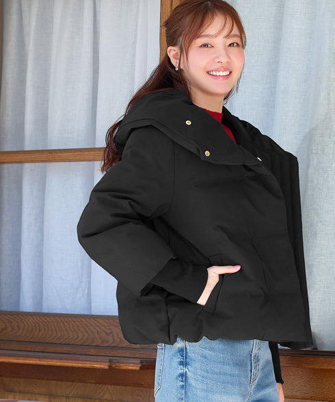 袖口リブデザインシームレスダウン