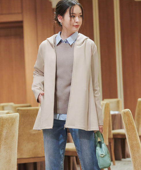 異素材ドッキングフーディー