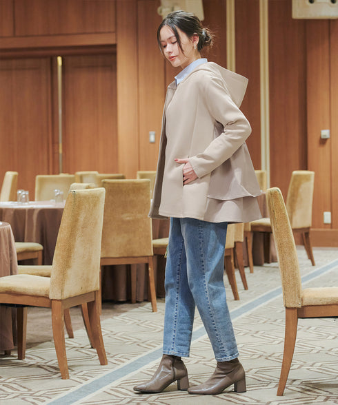 異素材ドッキングフーディー