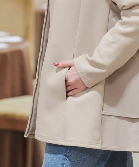 異素材ドッキングフーディー