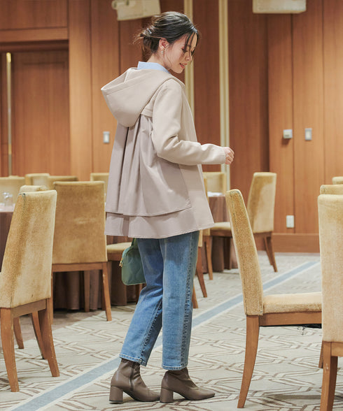 異素材ドッキングフーディー