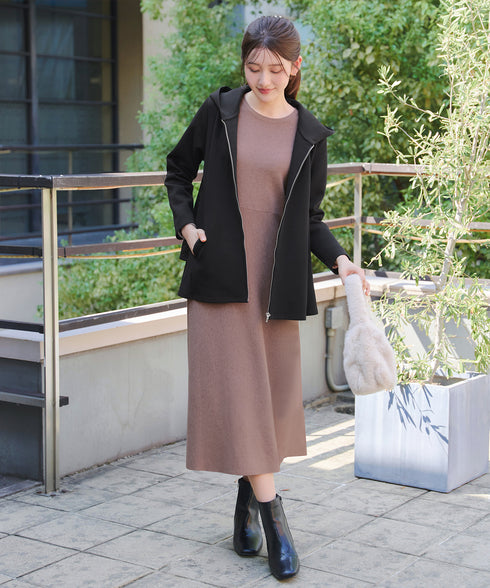 異素材ドッキングフーディー