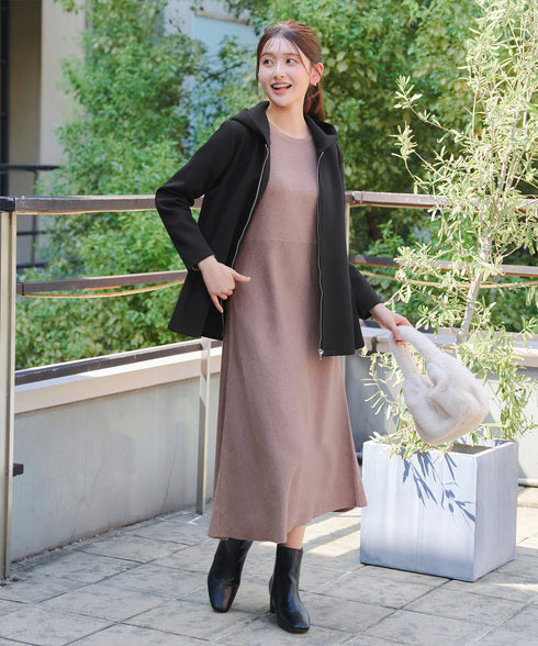 異素材ドッキングフーディー