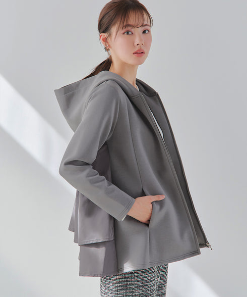 異素材ドッキングフーディー