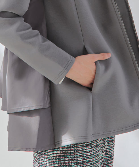 異素材ドッキングフーディー