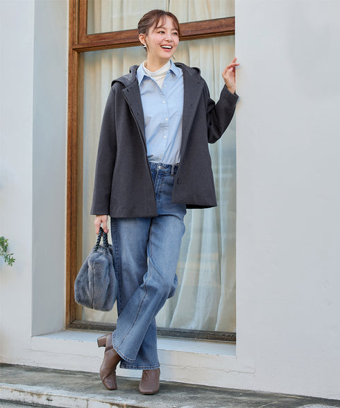 フーデットショートコート