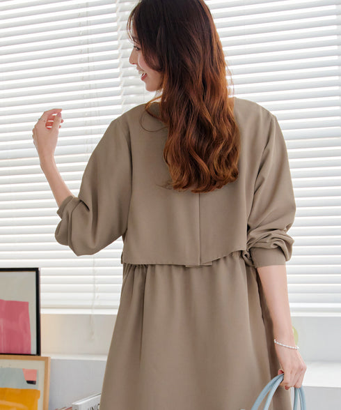 タックヨーク着流しパフスリ-ブコート