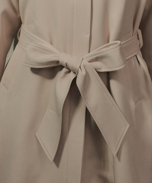 ステンカラーフレアミドルコート