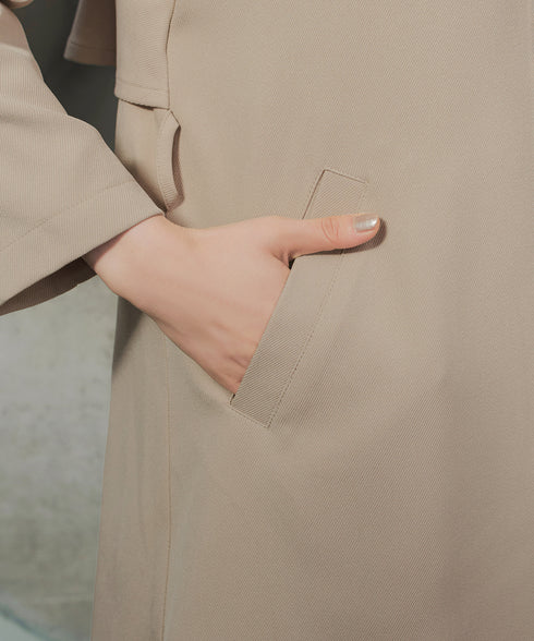 ステンカラーフレアミドルコート