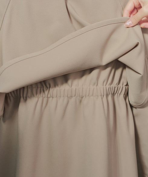 ステンカラーフレアミドルコート