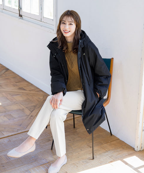 【安田美沙子さん着用】ウォーマル中綿フーデッドコート