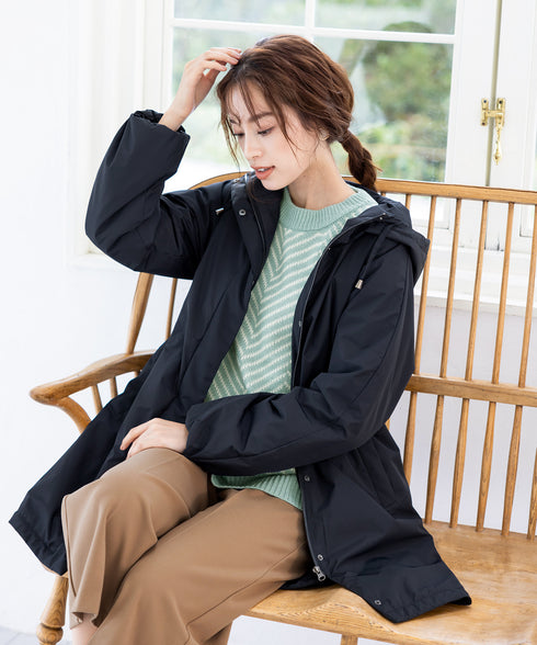 【安田美沙子さん着用】ウォーマル中綿フーデッドコート