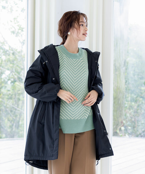 【安田美沙子さん着用】ウォーマル中綿フーデッドコート