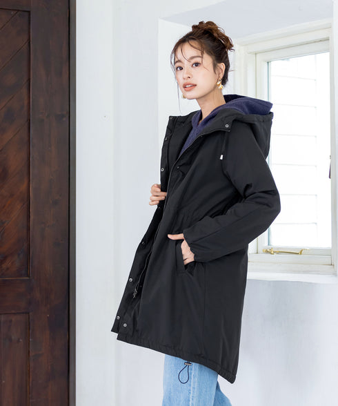 【安田美沙子さん着用】ウォーマル中綿フーデッドコート