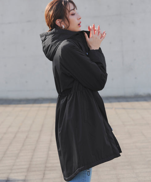 【安田美沙子さん着用】ウォーマル中綿フーデッドコート